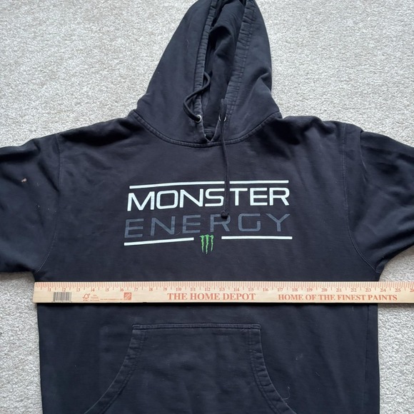Monster Energy Hoodie Sweatshirt Mens Large Black Pullover Graphic Logo Y2K - Picture 7 of 14